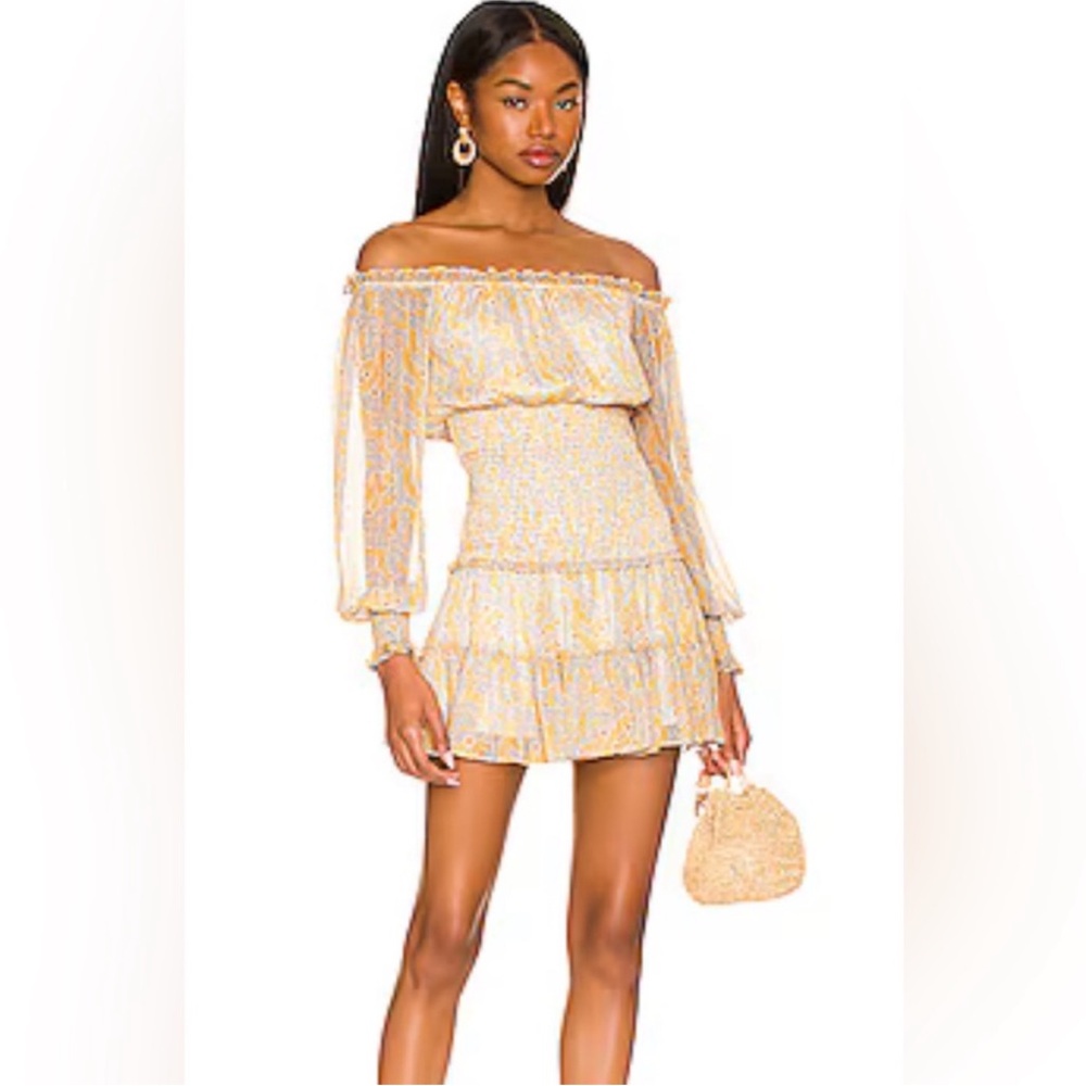 Likely Off-Shoulder Yellow Mini Dress